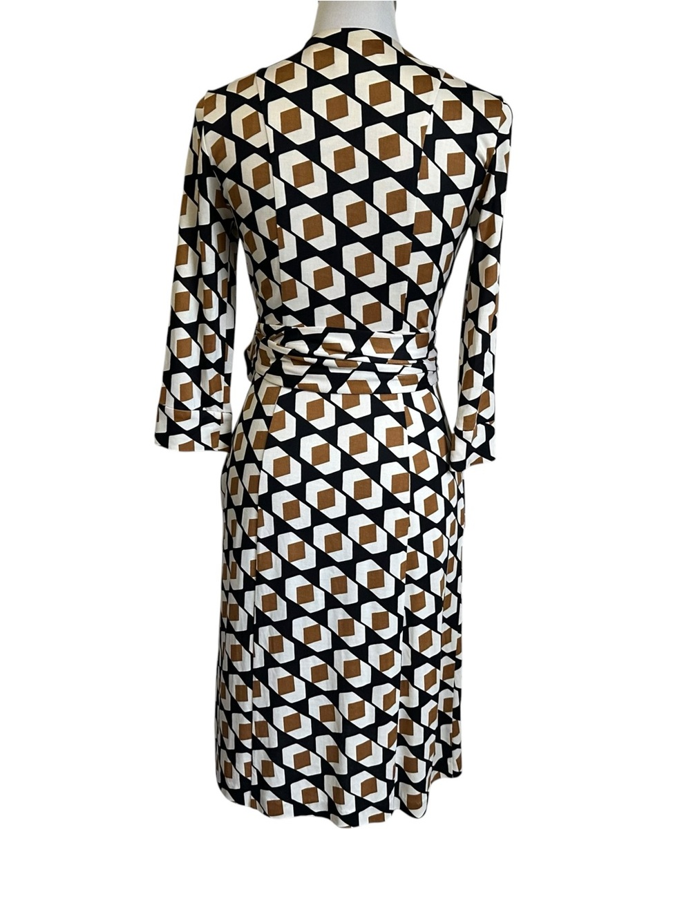 DIANE VON FURSTENBERG Womens Dutch Silk Double Breasted Wrap Dress Size 4 - Picture 2 of 15